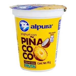 Yogurt Alpura Piña Coco 145 G caja con 24 piezas